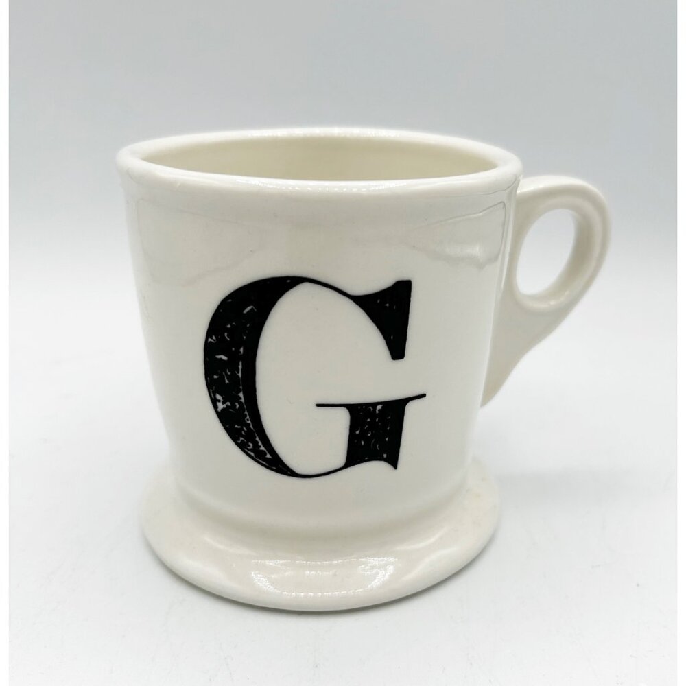 Anthropologie Ivory Stoneware Monogram ‘G’ Mug‎ Coffee Tea Home Modern